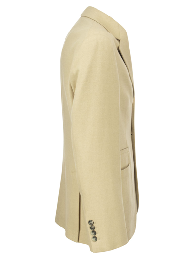 Shop Brunello Cucinelli Camel Jacket With Patch Pockets In Sand
