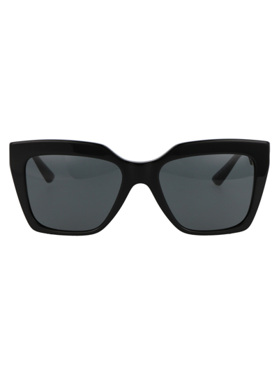 Shop Versace 0ve4418 Sunglasses In Gb1/87 Black Dark Grey