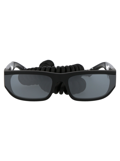 Shop Dolce &amp; Gabbana Eyewear 0dg6172 Sunglasses In 25256g Black Rubber Light Grey Mirror Black