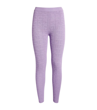 Shop Givenchy 4g Logo Leggings In Purple