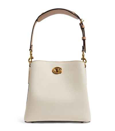 Shop Coach Leather Willow Bucket Bag In Ivory