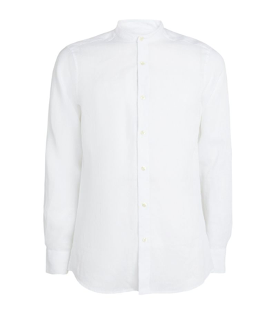 Shop Frescobol Carioca Linen Jorge Shirt In White