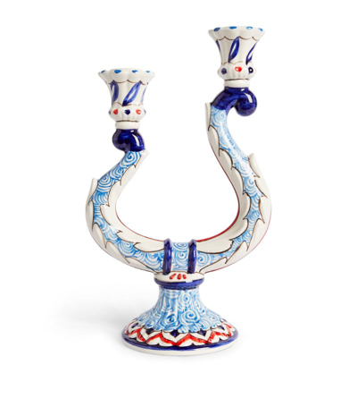 Shop Les-ottomans Turquerie Candlestick Holder (30cm) In Blue