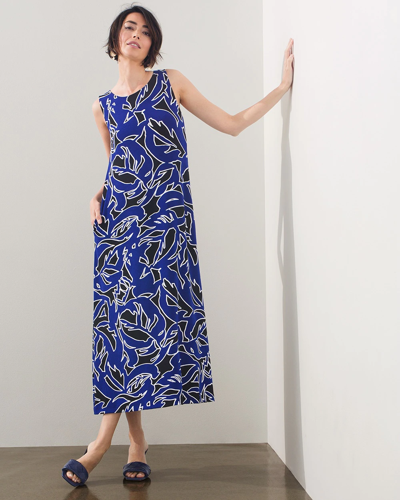 Chico's Travelers Classic A-line Maxi Dress In Seafaring Blue