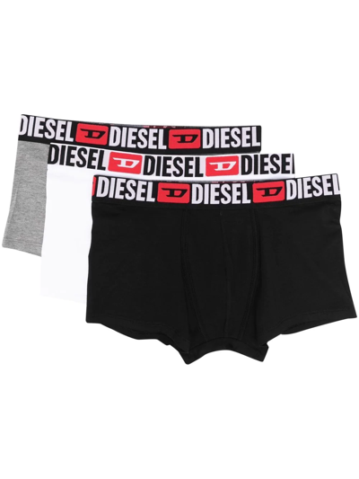 Shop Diesel Umbx-damien Boxer Briefs (pack Of Three) In Black