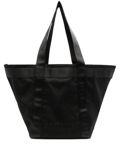 Shop Ambush Embossed-logo Tote Bag In Black
