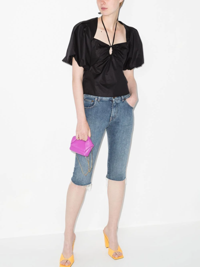 Shop Frame Puff-sleeve Blouse In Black