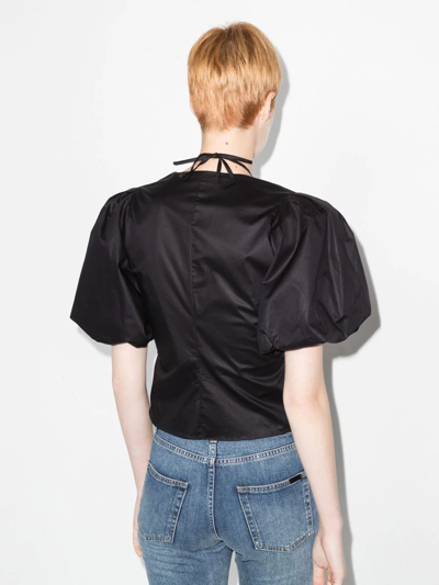 Shop Frame Puff-sleeve Blouse In Black