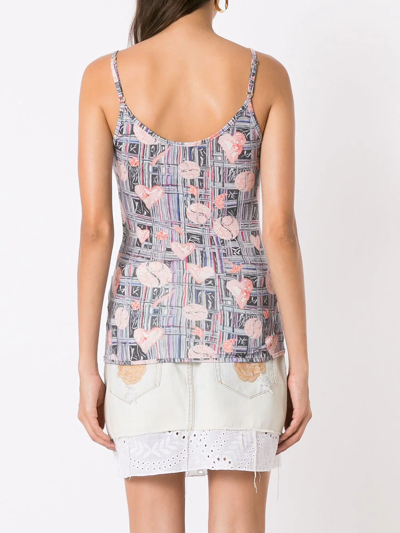 Shop Amir Slama Graphic Heart-print Tank Top In Multicolour