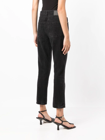 Shop Grlfrnd Karolina Cropped Slim-cut Jeans In Black