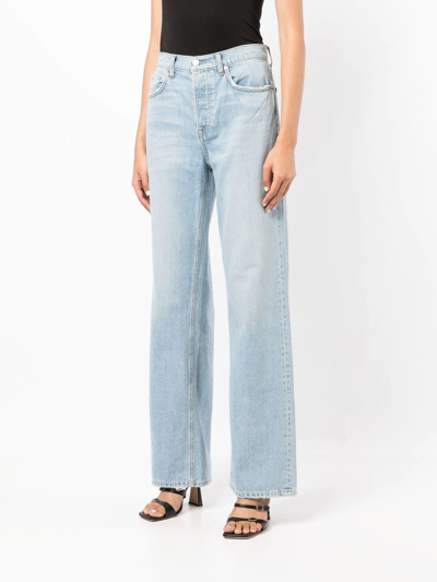 Shop Grlfrnd Faded Wide-leg Jeans In Blue