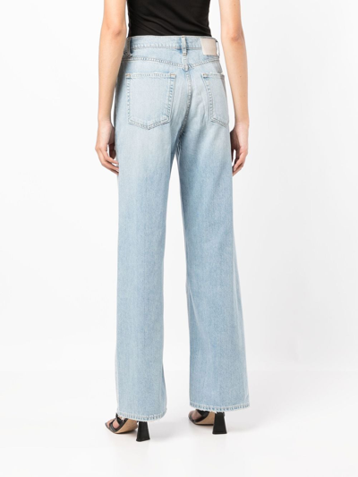 Shop Grlfrnd Faded Wide-leg Jeans In Blue
