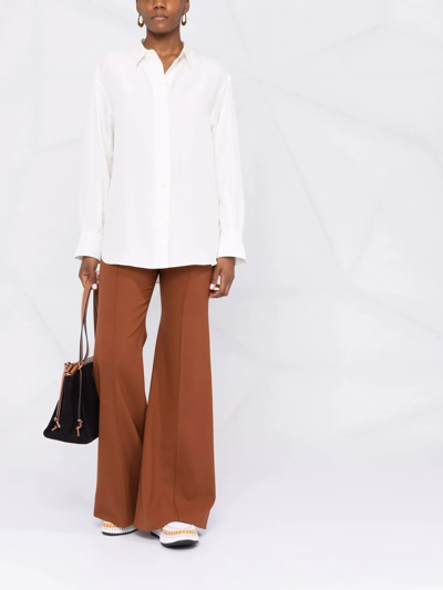Shop Dorothee Schumacher Button-detail Silk Shirt In White
