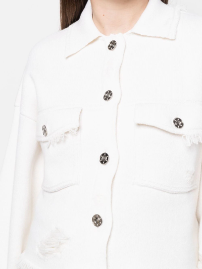 Barrie Fringed Denim Jacket In White
