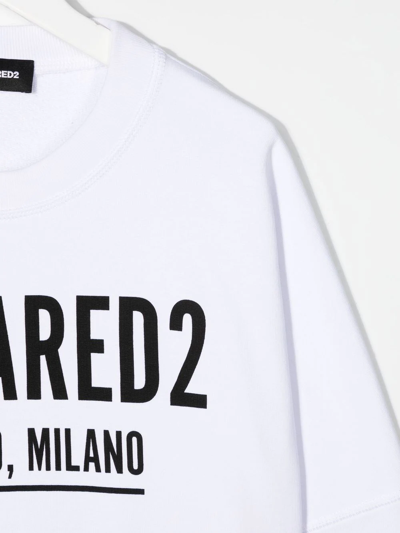 Shop Dsquared2 Logo-print Cotton Sweatshirt In White