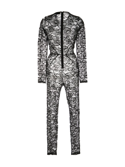 Fleur Du Mal Lace Long-sleeve Catsuit In Black