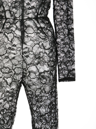 Fleur Du Mal Lace Long-sleeve Catsuit In Black