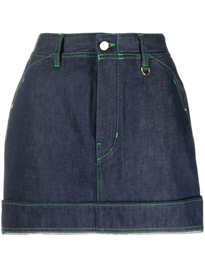 Shop Jacquemus Nimes Denim Mini Skirt In Blue