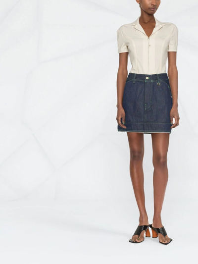 Shop Jacquemus Nimes Denim Mini Skirt In Blue