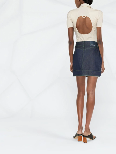 Shop Jacquemus Nimes Denim Mini Skirt In Blue