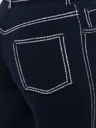 Barrie Contrast Stitch Straight-leg Pants In Blue