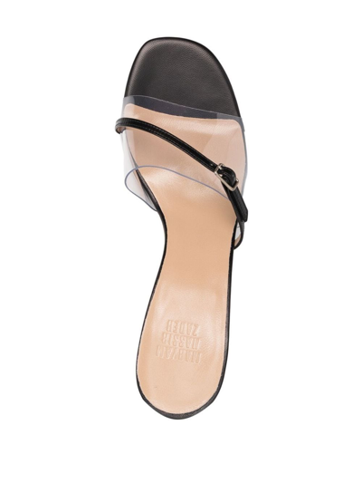 Shop Maryam Nassir Zadeh Transparent-strap Leather Sandals In Black