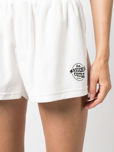 Shop Etre Cecile Terry-cloth Track Shorts In White