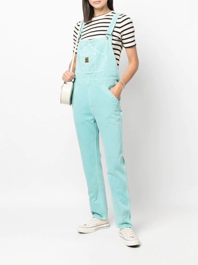 Washington Dee Cee Logo Patch Organic Cotton Dungarees In Green