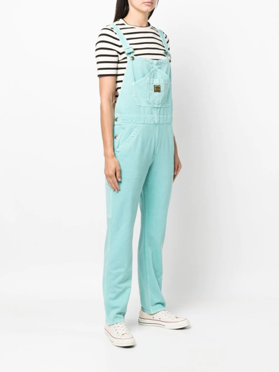 Washington Dee Cee Logo Patch Organic Cotton Dungarees In Green