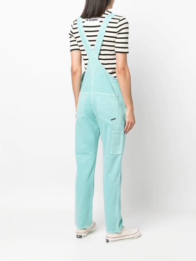 Washington Dee Cee Logo Patch Organic Cotton Dungarees In Green