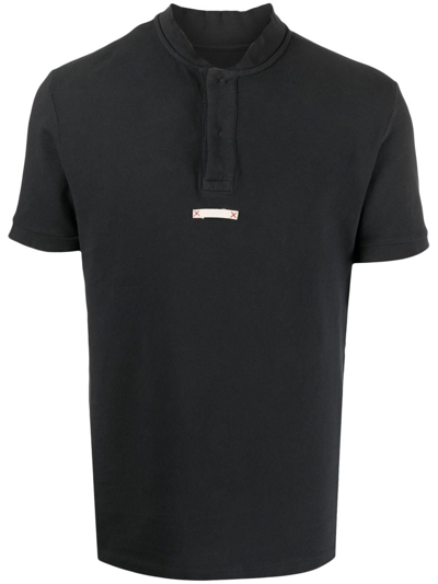Shop Maison Margiela Collarless Polo Shirt In Grey