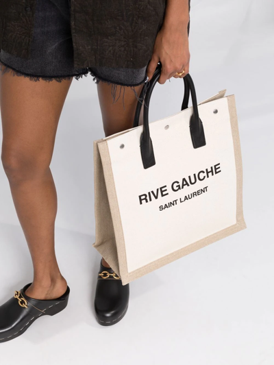 Shop Saint Laurent Rive Gauche Tote Bag In Neutrals