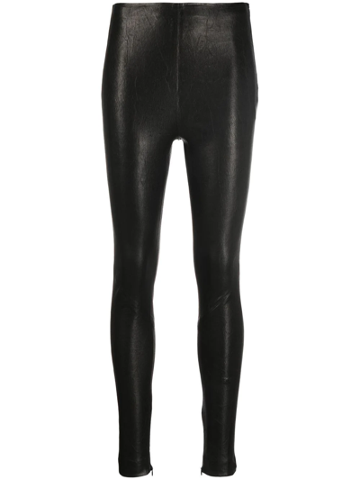 Frame High-waisted Leather Leggings In Black | ModeSens
