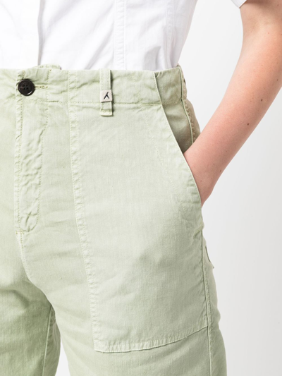 Shop Myths Tonal-stitching Two-pocket Straight-leg Trousers In Green