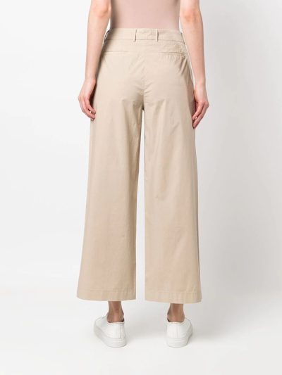 Shop Incotex Four-pocket Cotton Cropped Trousers In Neutrals