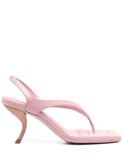 Shop Gia Borghini Rosie Leather Sandals In Pink