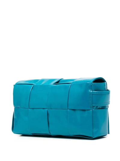Shop Bottega Veneta Intrecciato Leather Belt Bag In Blue