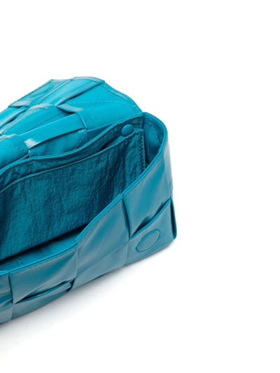 Shop Bottega Veneta Intrecciato Leather Belt Bag In Blue