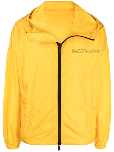 Shop Dsquared2 Lightweight Zip-front Jacket In Yellow