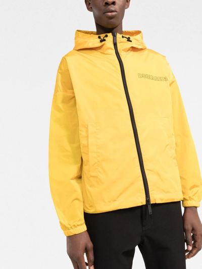 Shop Dsquared2 Lightweight Zip-front Jacket In Yellow