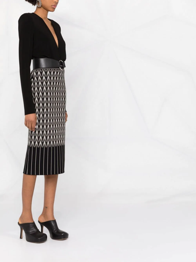 Shop Alexander Mcqueen High-waisted Patterned Skirt In Black