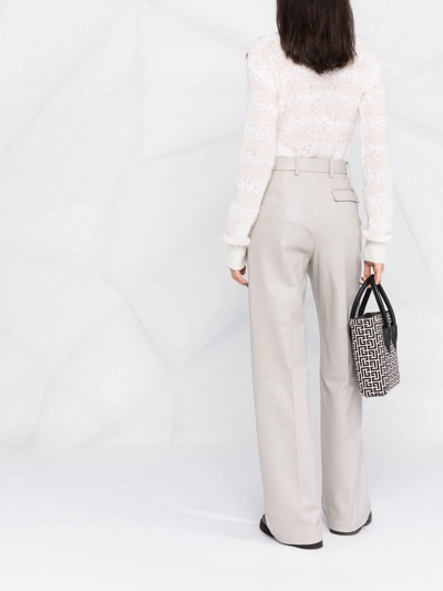 Balmain Buttoned Crew-neck Jumper In White