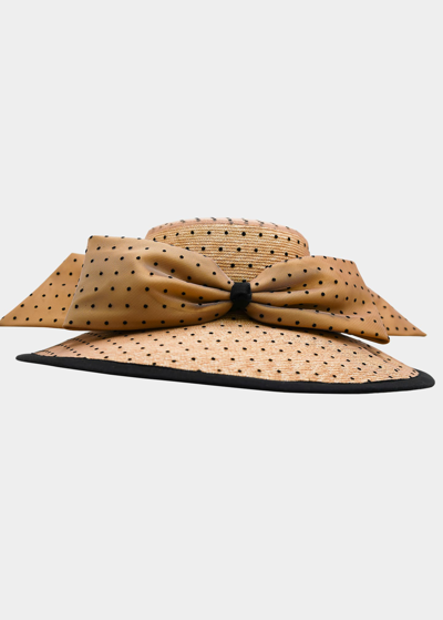 Shop Kokin Dot Com Polka-dot Sun Hat In Natblk