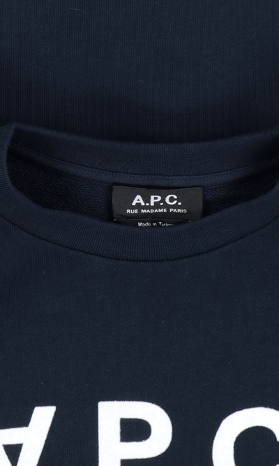 Shop Apc Logo Crew Neck Sweatshirt