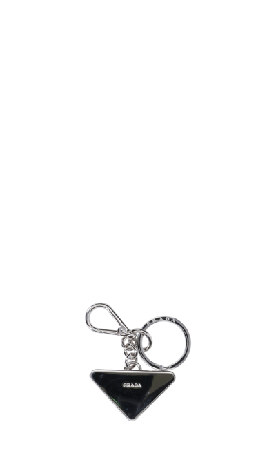 Shop Prada Saffiano Logo Keychain