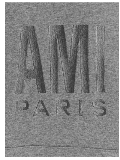 Shop Ami Alexandre Mattiussi Ami Paris Hoodie In Gray