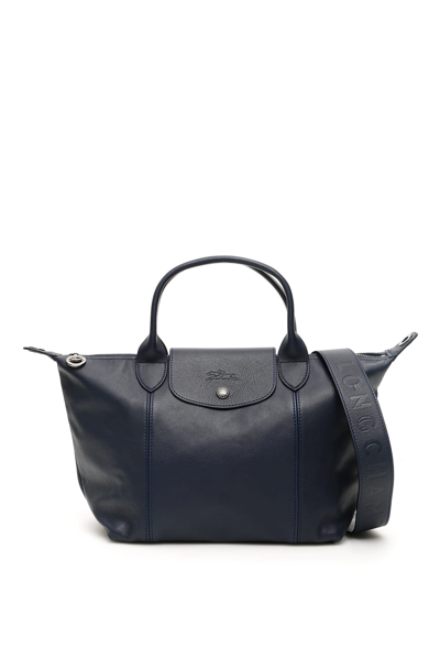 Longchamp Le Pliage Cuir Small Handbag In Blue | ModeSens