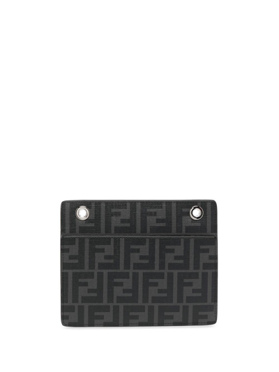 Shop Fendi Logo-print Zip Wallet In Black