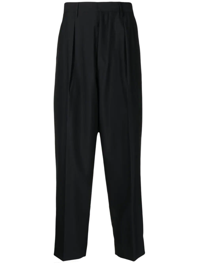 Shop Bape Black *a Bathing Ape® Mid-rise Straight-leg Trousers In Schwarz