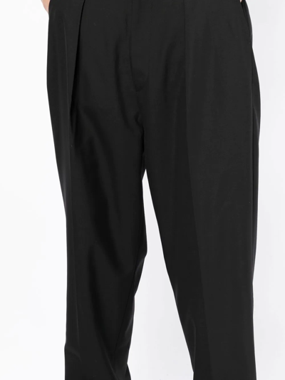 Shop Bape Black *a Bathing Ape® Mid-rise Straight-leg Trousers In Schwarz